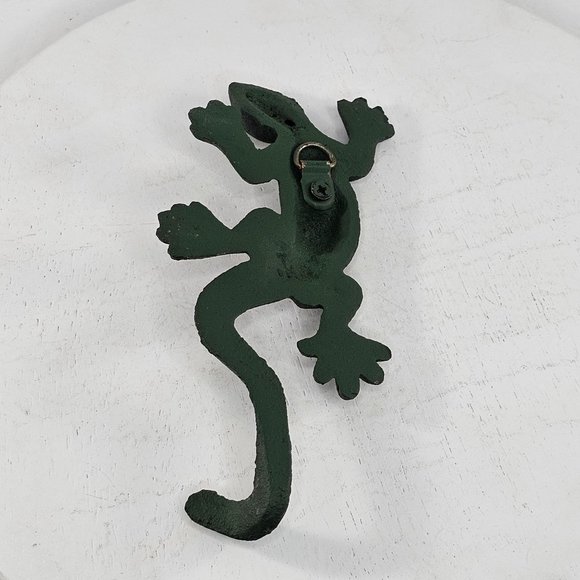 Cast Iron Lizard Gecko Wall Hanging Hook Keys Coat Towel - Picture 5 of 8